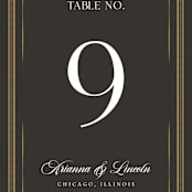 "Arabesque" - Table Numbers in Obsidian by Robert and Stella - Detail