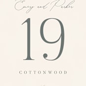 "Lakefront" - Table Numbers in Natural by Robert and Stella - Detail