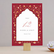 "Jaipur" - Table Numbers in Ruby by Mansi Verma - Front