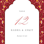 "Jaipur" - Table Numbers in Ruby by Mansi Verma - Detail