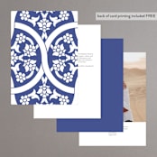 "Topkapi" - Table Numbers in Cobalt by Nazia Hyder - Back of Card Options