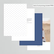 "Calcutta Stamp" - Table Numbers in Azure by Oma N. Ramkhelawan - Back of Card Options