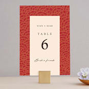 "Mizu Pattern" - Table Numbers in Ruby by Kanika Mathur - Front