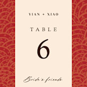 "Mizu Pattern" - Table Numbers in Ruby by Kanika Mathur - Detail