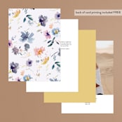 "Cheerful Bouquet" - Table Numbers in Chardonnay by Lori Wemple - Back of Card Options