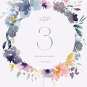 "Cheerful Bouquet" - Table Numbers in Chardonnay by Lori Wemple - Detail