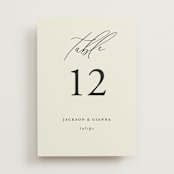 "Love and Faith" - Table Numbers in Vanilla by Louise Kay - Front
