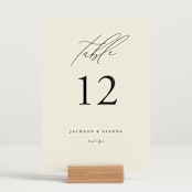 "Love and Faith" - Table Numbers in Vanilla by Louise Kay - Displayed (stand not included)