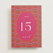 "Varna" - Table Numbers in Fuchsia by Pati Cascino - Front