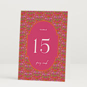 "Varna" - Table Numbers in Fuchsia by Pati Cascino - Folded