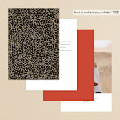 "Japanese Fabric" - Table Numbers in Persimmon by Becky Nimoy - Back of Card Options
