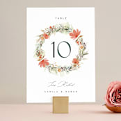 "New Blossoms" - Table Numbers in Peach by Olivia Raufman - Front
