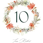 "New Blossoms" - Table Numbers in Peach by Olivia Raufman - Detail