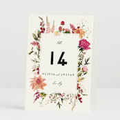 "Lush" - Table Numbers in Magenta by Susan Moyal - Folded