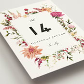 "Lush" - Table Numbers in Magenta by Susan Moyal - Detail