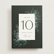 "Juniper" - Table Numbers in Emerald by Kate Ahn - Front