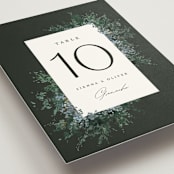 "Juniper" - Table Numbers in Emerald by Kate Ahn - Detail