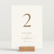 "Soft Sprigs" - Table Numbers in Champagne by Jennifer Postorino - Displayed (stand not included)