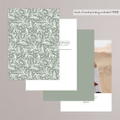 "Simple Crest" - Table Numbers in Sage by Kristen Smith - Back of Card Options