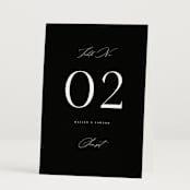 "Photographie" - Table Numbers in Noir by Christie Garcia - Folded
