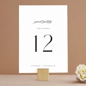 "More Than Words" - Table Numbers in Bridal White by Design Lotus - Front