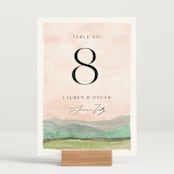 "Countryside" - Table Numbers in Northern by Pixel and Hank - Displayed (stand not included)