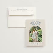 "Pavilion" - Wedding Thank You Cards in Navy by Petra Kern - Front