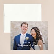 "Charleston" - Wedding Thank You Cards in Tuxedo by Susan Brown - Front