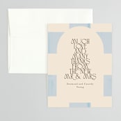 "Checker Wash" - Wedding Thank You Cards in Ivory by Baumbirdy - Front