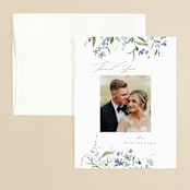 "Fleur" - Wedding Thank You Cards in Aquamarine by Everett Paper Goods - Front