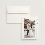 "Scripted Elegance" - Wedding Thank You Cards in Linen by Ana de Sousa - Front
