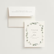 "Wistful" - Wedding Thank You Cards in Mist by Everett Paper Goods - Front