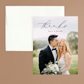 "Breathe" - Wedding Thank You Cards in Linen by Jennifer Postorino - Front
