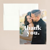 "Nolita" - Wedding Thank You Cards in Silk by Annie Clark - Front