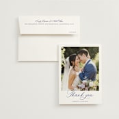 "watercolor flowers crest" - Wedding Thank You Cards in Dusty Blue by Cass Loh - Front