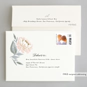"Peony Floral Frame" - Wedding Thank You Cards in Cornflower by Alethea and Ruth - FREE Recipient Addressing