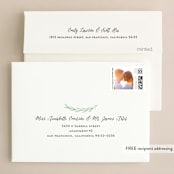 "Painted Leaves" - Wedding Thank You Cards in Evergreen by Olivia Raufman - FREE Recipient Addressing