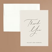 "Scripted Names" - Wedding Thank You Cards in Ecru by Hooray Creative - Front