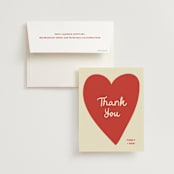 "Big Heart Wedding" - Wedding Thank You Cards in Cherry by Ani Somi - Front