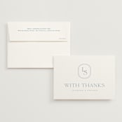 "Leighton" - Wedding Thank You Cards in Lakeshore Blue by Jennifer Postorino - Front