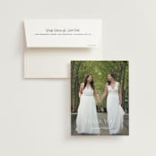 "Modern Romance" - Wedding Thank You Cards in Obsidian by Jennifer Postorino - Front