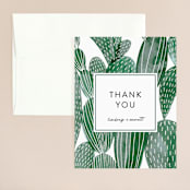 "Painted Cacti" - Wedding Thank You Cards in Cactus by Olivia Raufman - Front