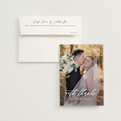 "Delicate" - Wedding Thank You Cards in Obsidian by Jennifer Postorino - Front