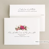 "Lush" - Wedding Thank You Cards in Magenta by Susan Moyal - FREE Recipient Addressing