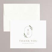 "Soft Sprigs" - Wedding Thank You Cards in Champagne by Jennifer Postorino - Front
