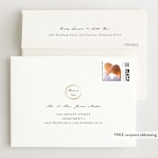 "Monogram Circle Stamp" - Wedding Thank You Cards in Antique White by fatfatin - FREE Recipient Addressing