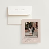 "Arch Monogram" - Wedding Thank You Cards in Dusty Rose by Kelly Schmidt - Front