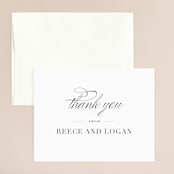 "Classical" - Wedding Thank You Cards in Taupe by Jessica Williams - Front