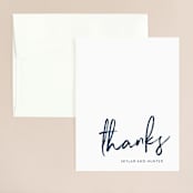 "Funky Names" - Wedding Thank You Cards in Navy by Phrosné Barwood - Front
