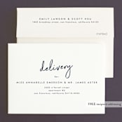 "Funky Names" - Wedding Thank You Cards in Navy by Phrosné Barwood - FREE Recipient Addressing